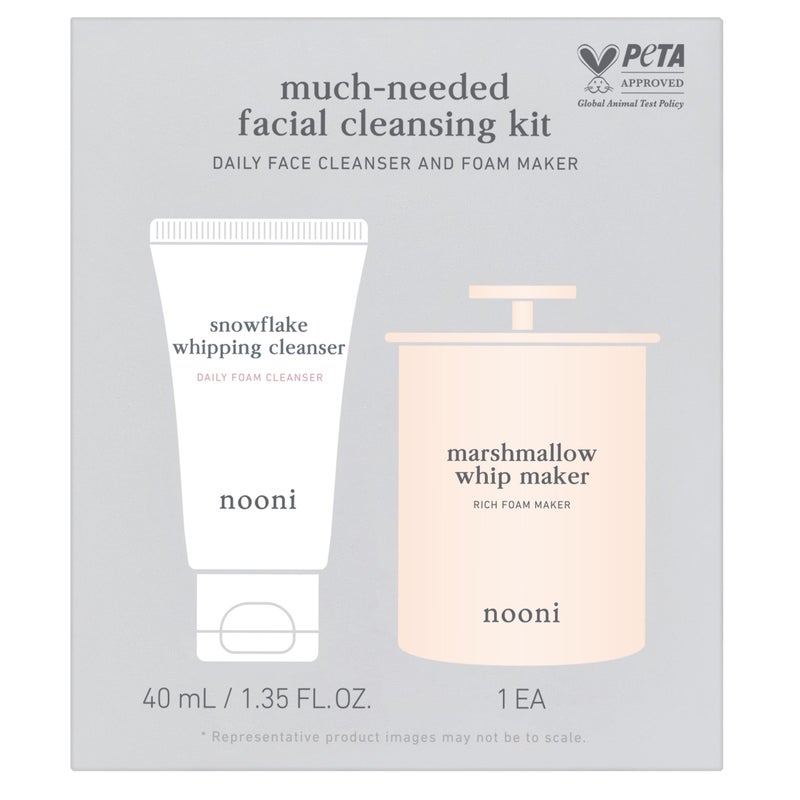 NOONI 2-in-1 Much Needed Facial Cleansing Kit - Marshmallow Whip Maker & Face Cleanser | Gentle Marshmallow Face Wash, Perfect Foam Maker for Rich Bubble, Deep Cleanser, Gift Set, Stocking Stuffers - Image 1