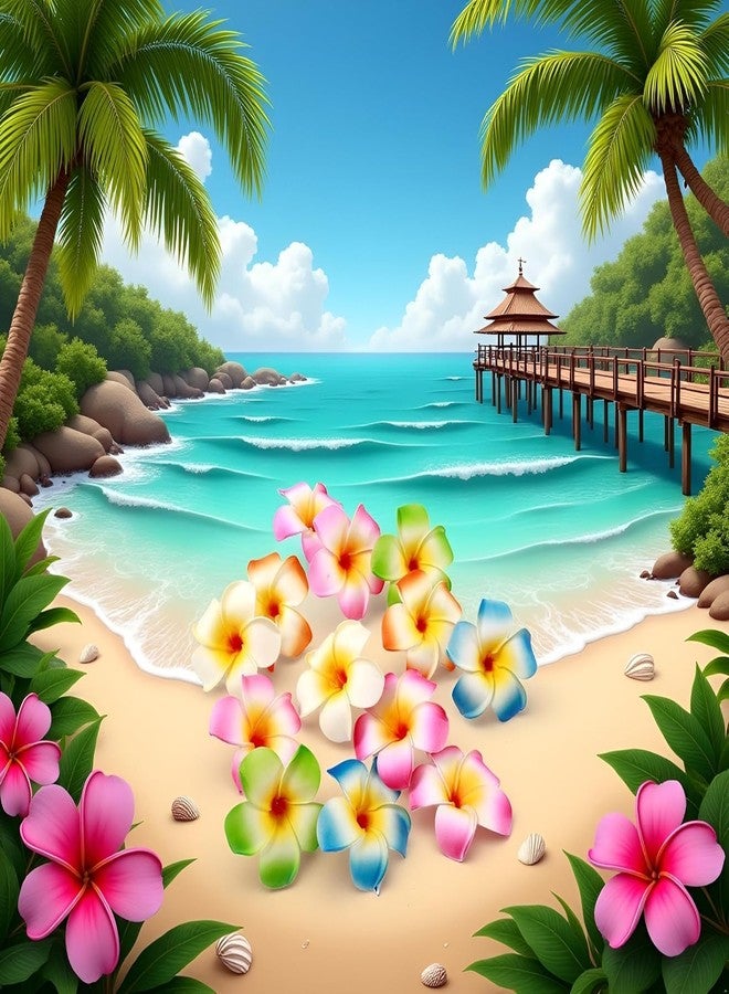 Jizlan 10 Pcs Multicolor Hawaii Plumeria Flower Clips, Artificial Tropical Flower Hairpins for Wedding, Beach Party Hair Clips and Barrettes, Hair Accessory, 7cm - Image 5
