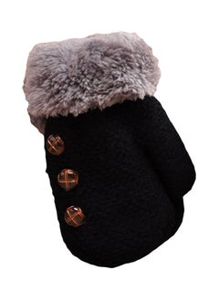 Winter Kids Boys Girls Gloves Full Finger Warm Soft Buttons Knitting Mittens
