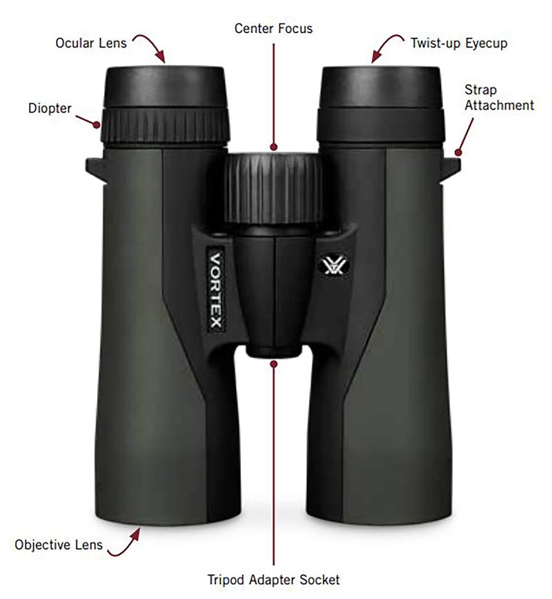 VORTEX Vortex Optics Crossfire HD 10x42 Binoculars - HD Optical System, Tripod Adaptable, Rubber Armor, Waterproof, Fogproof, Shockproof, Included GlassPak - Unlimited, Unconditional Warranty - Image 5