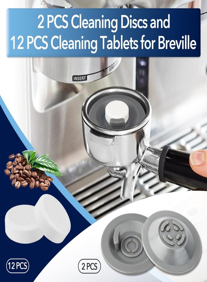 CuraceQ 12 PCS Cleaning Tablets and 2 PCS Rubber Backflush Disc for Breville, 54mm Espresso Backflush Cleaning Discs for Breville Machines and Ninja Luxe Cafe, Clean Interior Parts and Portafilter - Image 2