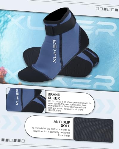 XUKER Neoprene Socks, 3mm Beach Volleyball Sand Soccer Water Wetsuit Socks for Diving Snorkeling Kayaking Paddling - Image 4