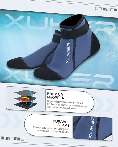 XUKER Neoprene Socks, 3mm Beach Volleyball Sand Soccer Water Wetsuit Socks for Diving Snorkeling Kayaking Paddling - Image 3