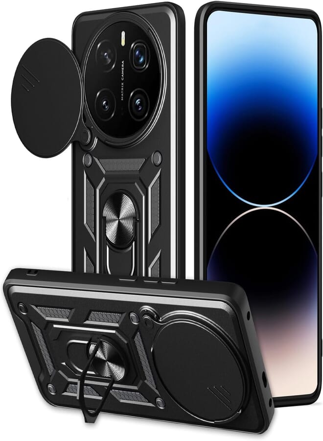 UNBLACK UNBLACK Case Cover Shock resistant Sliding CamShield TPU + PC Compatible with Honor Magic 7 Pro (Black)