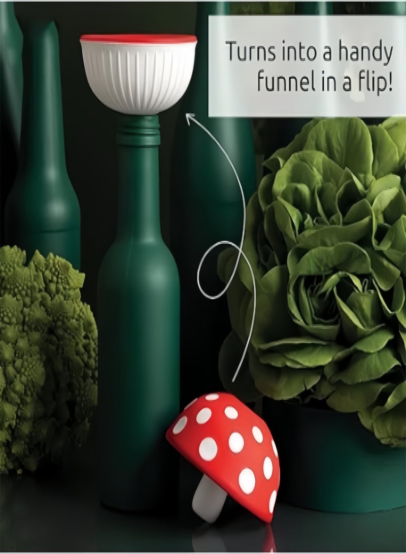 كيفن Foldable Kitchen Mushroom Funnel Small Funnel with Wide Mouth for Jars Canning, Bottle Liquid Transfer Silicone 100% Food Safe BPA Free Dishwasher Safe - Image 2