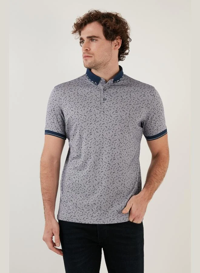Buratti  Buratti Cotton Blend Patterned Slim Fit Polo Collar T Shirt Men's Polo Collar T-Shirt 646B3270 for Men | Best Price UAE