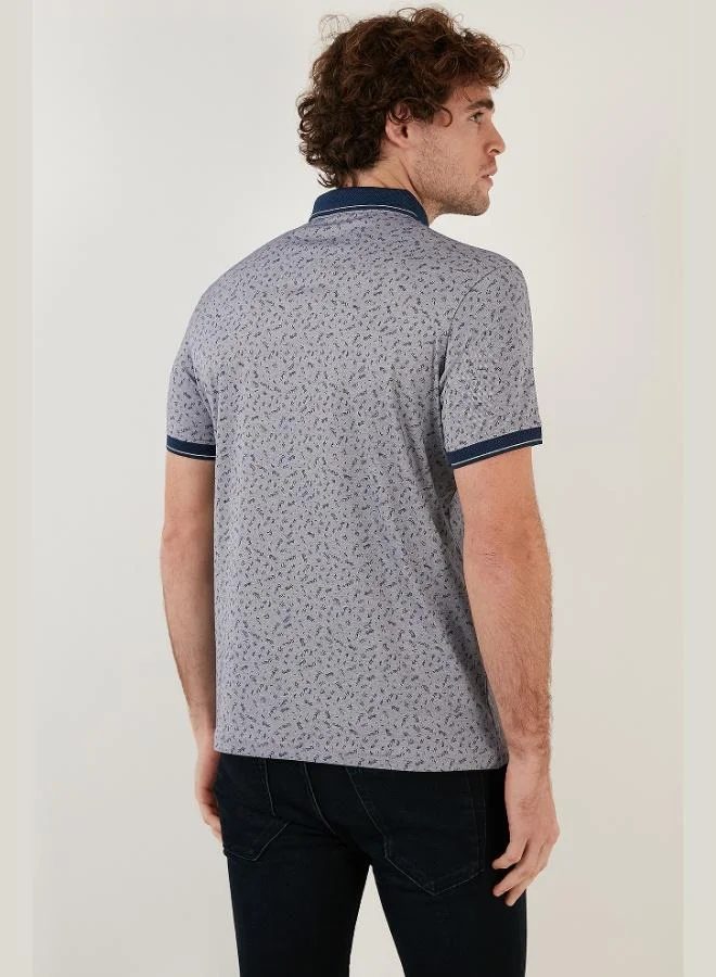 Buratti  Buratti Cotton Blend Patterned Slim Fit Polo Collar T Shirt Men's Polo Collar T-Shirt 646B3270 for Men | Best Price UAE