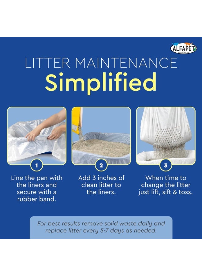 Alfapet Original Sifting Cat Litter Box Liners - Extra Giant 30 Count - Tear-Resistant Cat Litter Bags - Waterproof Kitty Litter Liners - Fits Almost All Litterbox Pan Sizes, 40" x 38", 30 lb Capacity - Image 4