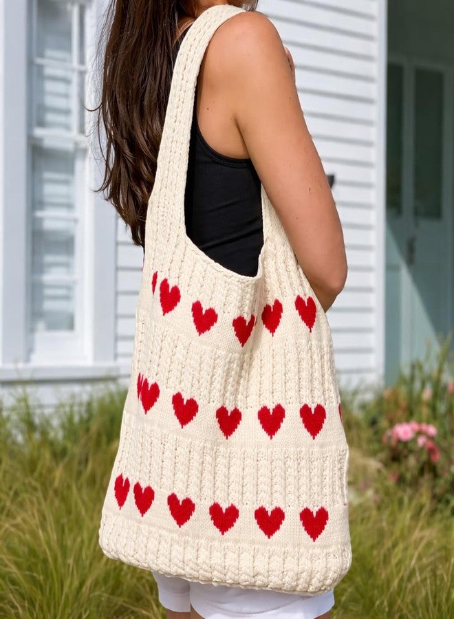 MustHome Tote bag | Beach Bag | Korean Crochet Bag Work Hobo Shoulder Handbags | Multi-Purpose Bag | Sturdy Aesthetic Tote Bag with Large Capacity | Shopping Bag for Office, College & Daily Use (Beige) - Image 2