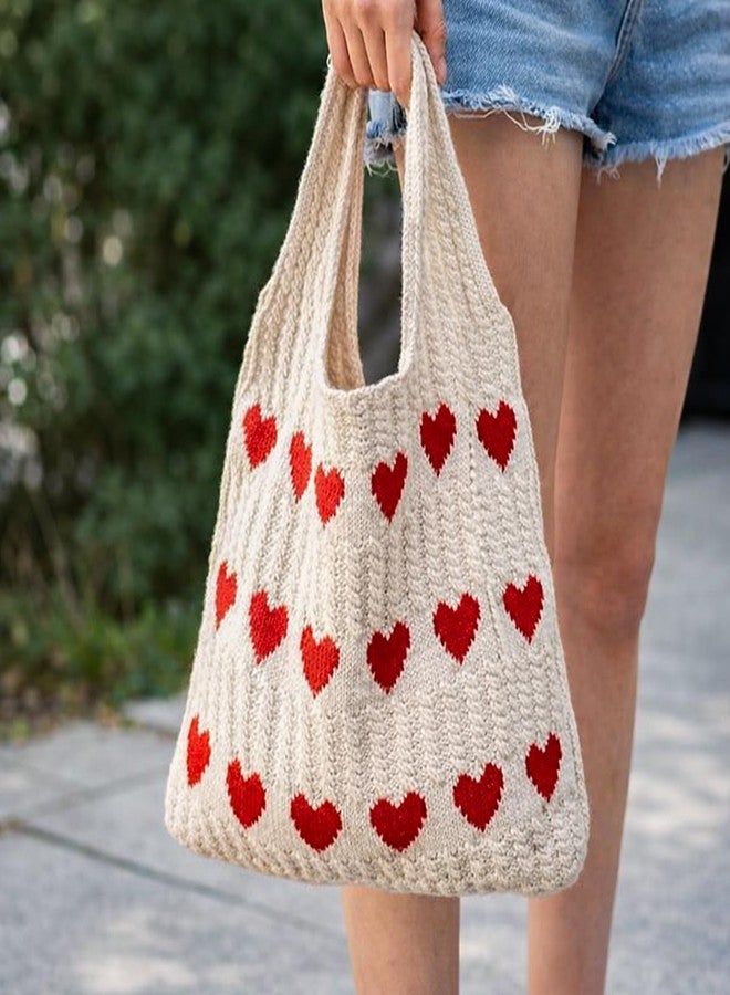 MustHome Tote bag | Beach Bag | Korean Crochet Bag Work Hobo Shoulder Handbags | Multi-Purpose Bag | Sturdy Aesthetic Tote Bag with Large Capacity | Shopping Bag for Office, College & Daily Use (Beige) - Image 4