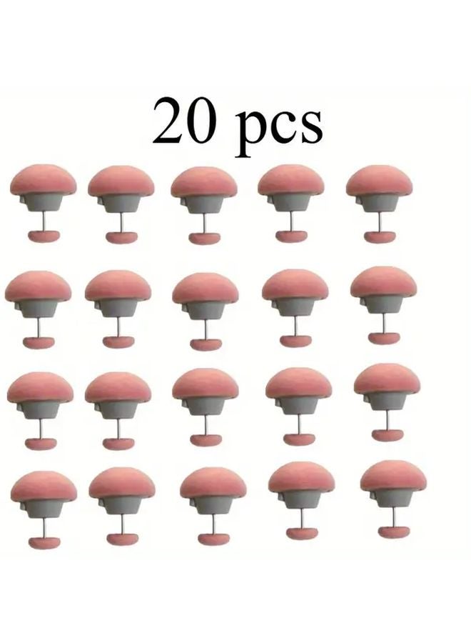 مشابك فراش وردية على شكل فطر 20 قطعة مثبتات شراشف مضادة للانزلاق - Image 1