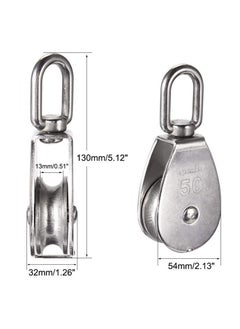 Generic 4 Pack M50 Single Pulley Roller - Heavy Duty 304 Stainless Steel Swivel Block with 880Ibs Load Capacity for a Variety Of Applications  - Image 5