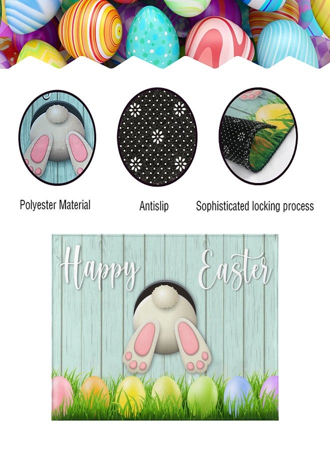 AUSTAB Easter Welcome Door Mat Bunny Tail Spring Floor Mat Indoor Outdoor Entrance Bathroom Door Mat Non-Slip Washable Greeting Party Decorations 17 X 29 Inches - Image 3