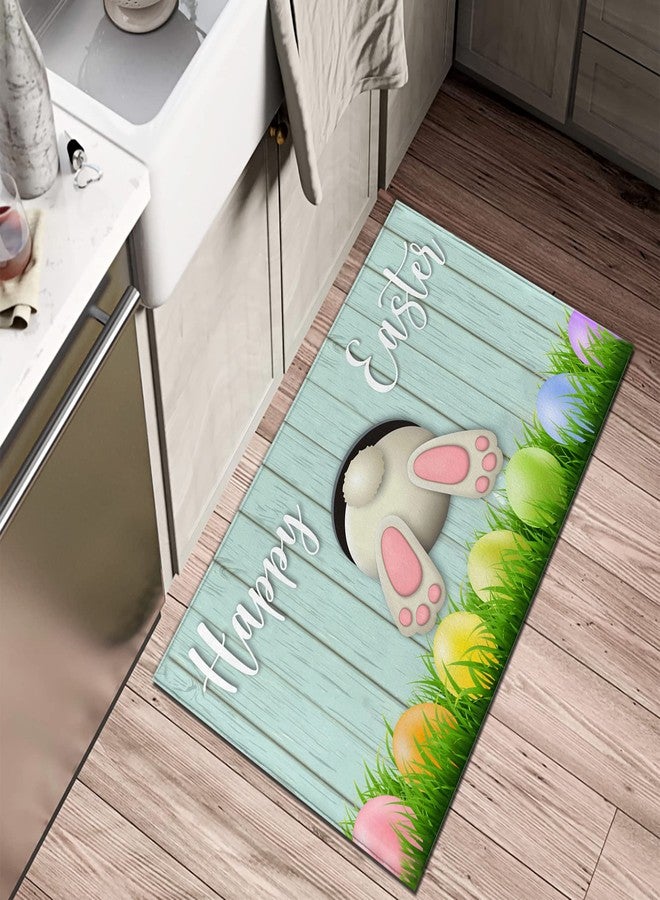 AUSTAB Easter Welcome Door Mat Bunny Tail Spring Floor Mat Indoor Outdoor Entrance Bathroom Door Mat Non-Slip Washable Greeting Party Decorations 17 X 29 Inches - Image 5