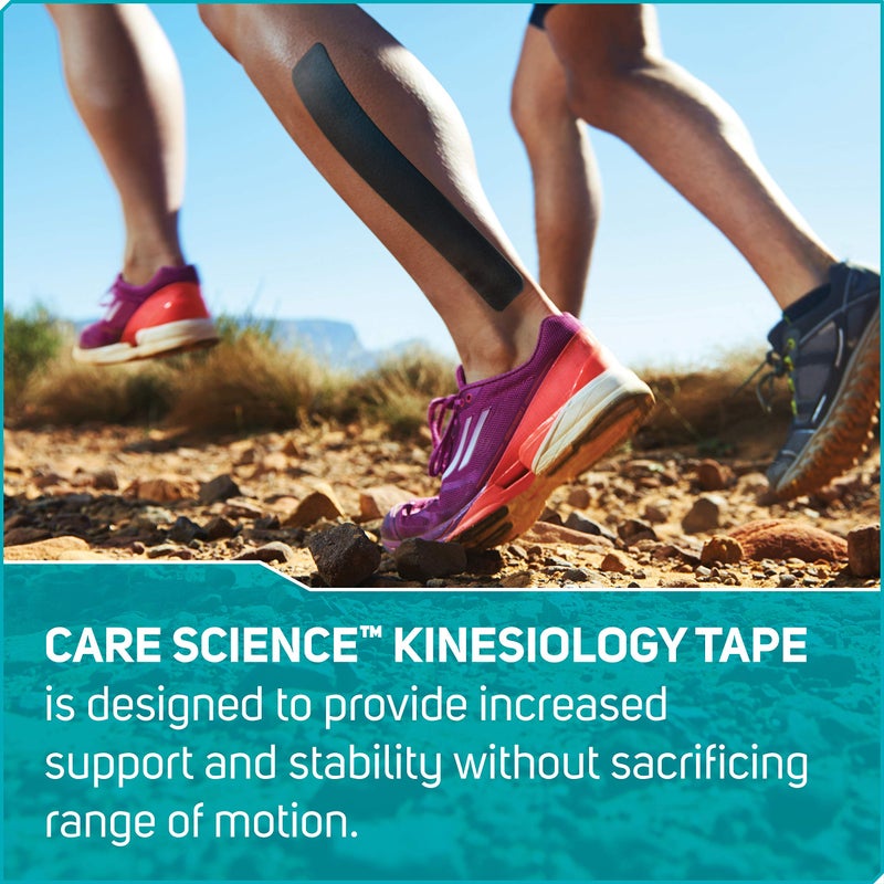 Care Science Waterproof Kinesiology Tape, 40 ct Precut Strips (2 Rolls), Black | Elastic Sports & Weightlifting Tape Supports Muscles & Joints. Water Resistant - Image 3
