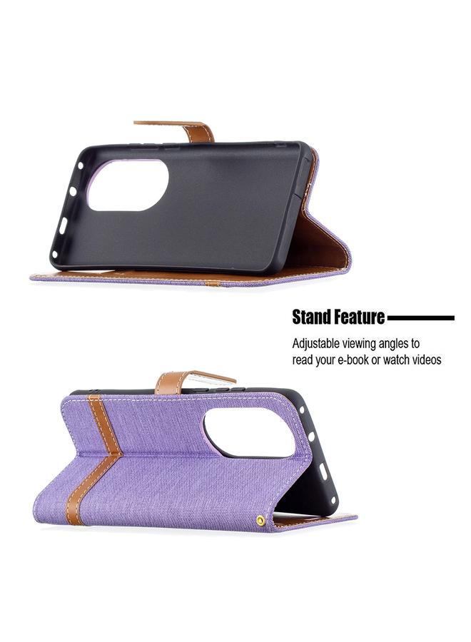 اس-توب جراب لهاتف Huawei P50 Pro، مصنوع من الجلد بتصميم أفقي، بلون مطابق، مع حامل وفتحات للبطاقات ومحفظة وحبل تثبيت - Image 4