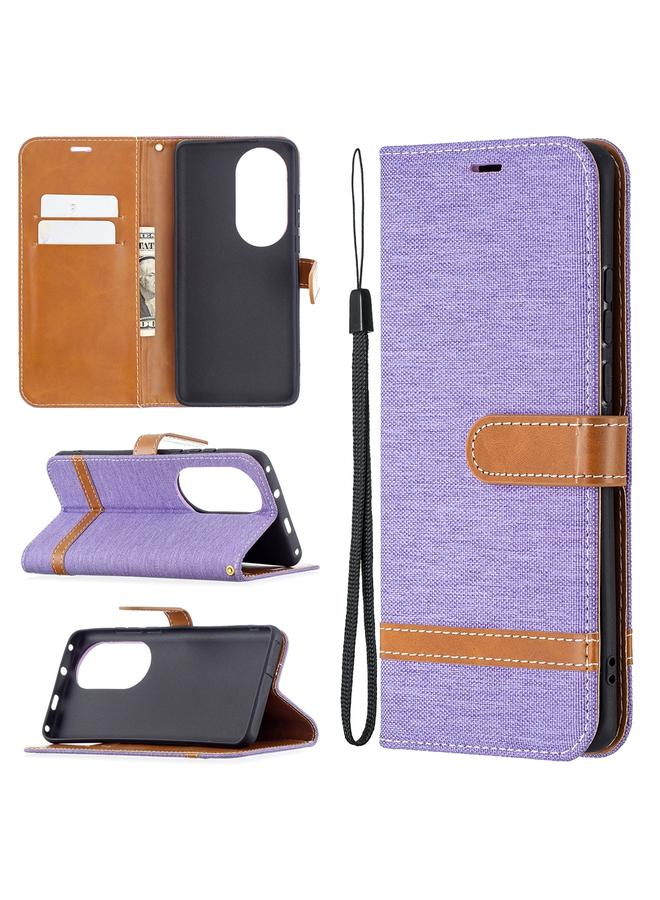 اس-توب جراب لهاتف Huawei P50 Pro، مصنوع من الجلد بتصميم أفقي، بلون مطابق، مع حامل وفتحات للبطاقات ومحفظة وحبل تثبيت - Image 1