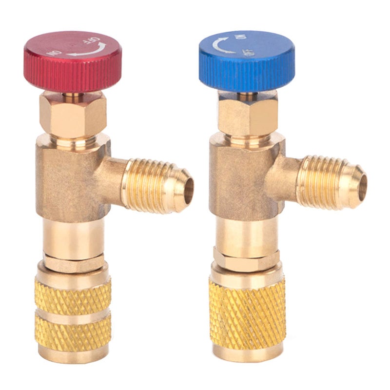 GoolRC R12 R410 Refrigerant Charging Valve Air Conditioning Refrigerant Liquid Safety Valve Copper Flow Control Valves Copper and Fluorine Safety Valve