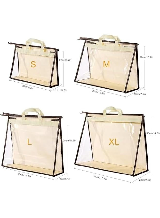 4 عبوات من حقائب اليد من ساب وولف، منظم تخزين شفاف لحقيبة اليد للخزانة، منظم تخزين شفاف للخزانة، منظم خزانة بسحاب لل والتخزين - Image 2