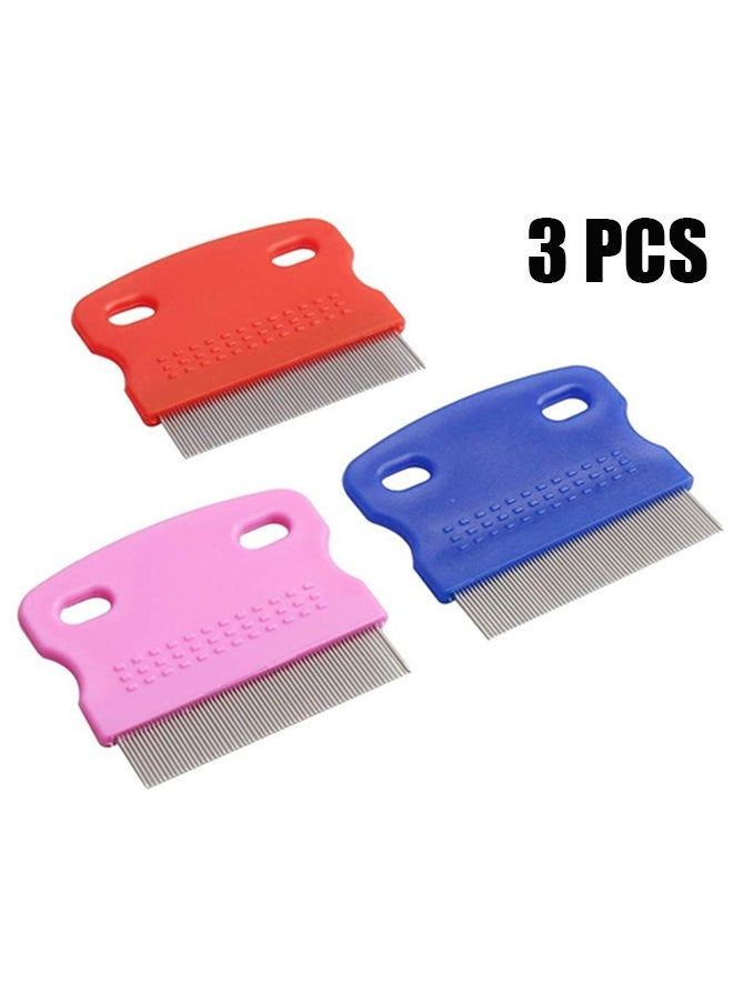 HY Soft Protection Salon Grooming Flea Comb, Medium, 3 Pcs Pet Lice Flea, Flea Comb Tear Stain Combs for Pet Grooming and Removal  - Image 1