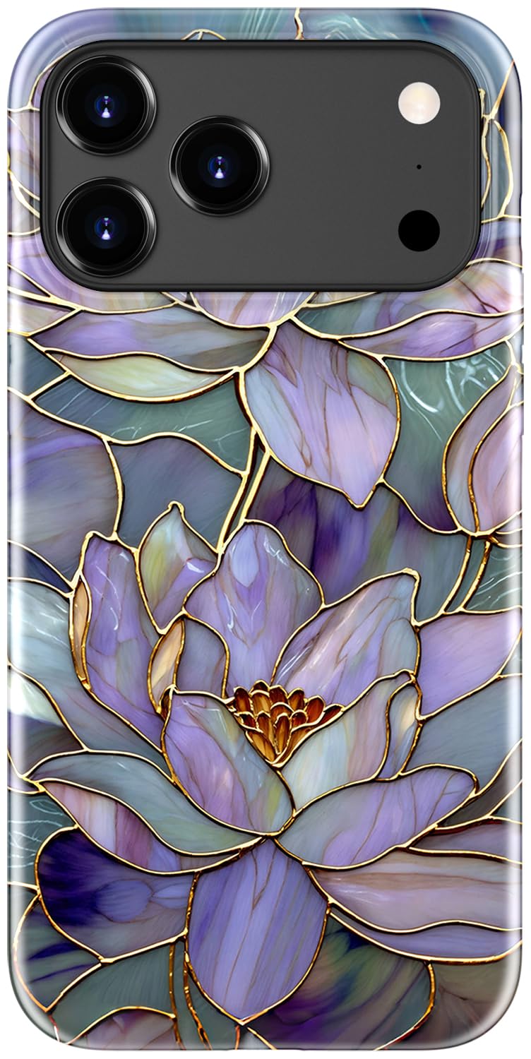 Goodon for iPhone 17 Pro Max Case Cute - Wireless Charging Compatible - Dual-Layer Hard Shell + Silicone Cover - Protective Phone Case with Trendy Designs for Women - Abstract Lotus - Image 1