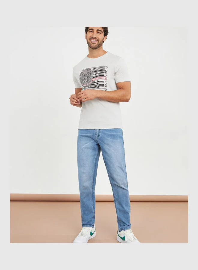 Styli Pack of 2 Graphic Print Regular Fit Tshirt