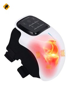 Knee Massager with Heat and Vibration, Cordless Rechargeable Massager with Adjustable Brace Straps for Knee Joint Pain Injury, Swelling and Stiffness