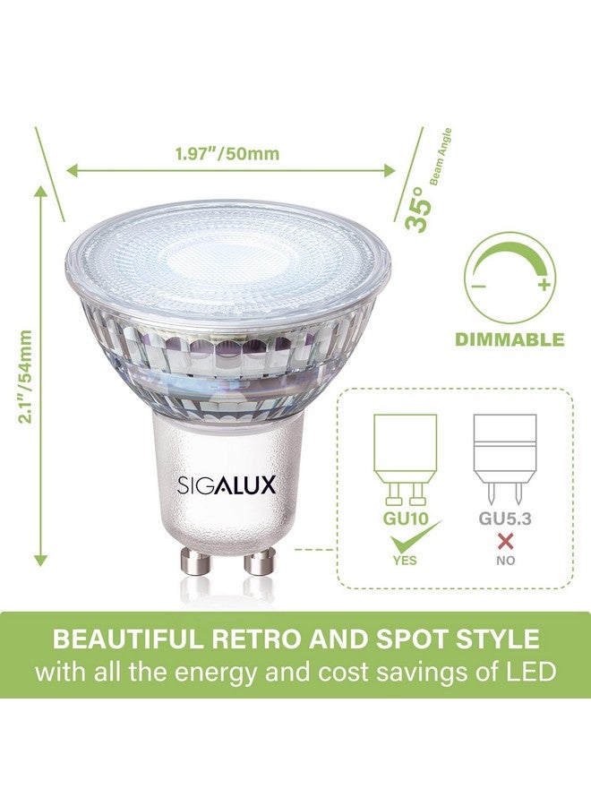 Sigalux GU10 LED Light Bulbs, Dimmable 5000K Daylight White Natural Light, 4.5W 450LM, MR16 LED Bulb Equivalent 50W Halogen Replacement, 35 Degree Spot for Track Light Bulb, Pack of 8 - Image 2