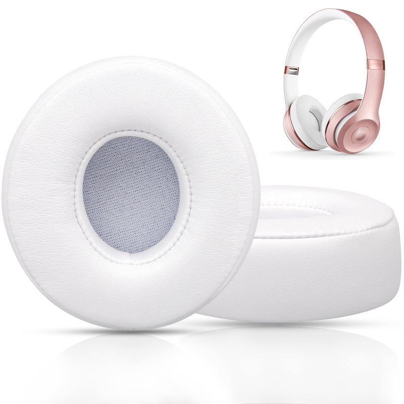 G GVOEARS وسادات أذن بديلة لسماعات Beats Solo 3، وسادات أذن لسماعات Beats Solo 2 وSolo 3 اللاسلكية/السلكية، لا تناسب سماعات Beats Studio فوق الأذن مع لاصق أقوى، إسفنج ذاكرة أكثر سمكاً (أبيض) - Image 1