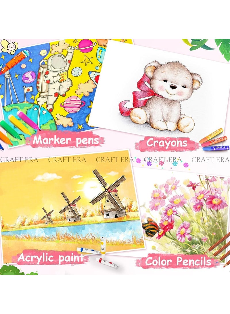 Unicorn 145-Piece Deluxe Art Kit – Colored Pencils, Oil Pastels, Watercolors, Brushes & Stationery in Portable Aluminum Case – Safe Art Supplies for Kids & Beginners - Image 5