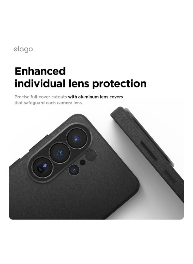 Elago Magnetic Leather for Samsung Galaxy S26 ULTRA (2026) Case [MagSafe-Compatible] Vegan Leather cover with 5-Layer Protection, Shockproof - Black - Image 4