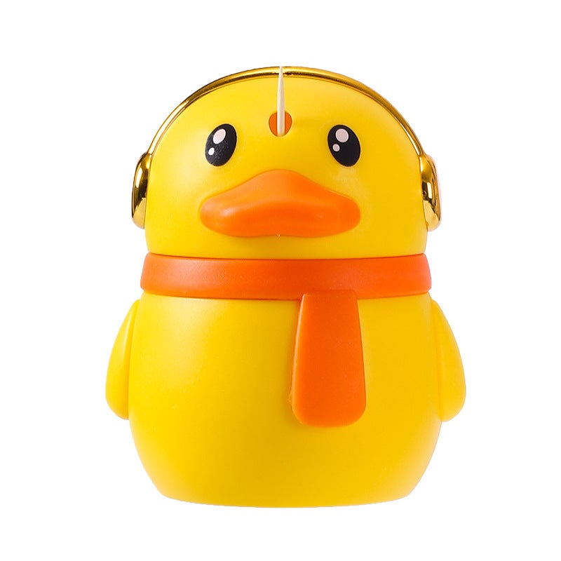Plato Creative Cartoon Toothpick Box Household Living Room Automatic Pop-up Toothpick Cans Toothpick Bottle Yellow Duck Press Toothpick Cans - Image 3