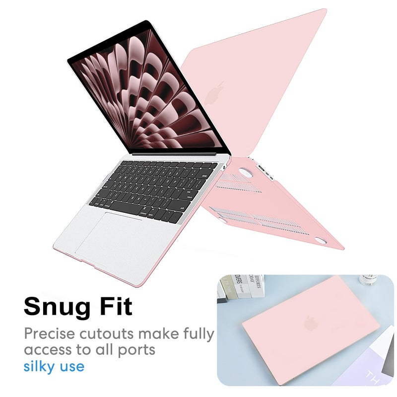 AKIT Compatible with MacBook Air 13 inch Case 2026 2025 2024-2022 M4/M3/M2 A3240 A3113 A2681, Slim Hard Shell Matte Case + Screen Protector + Keyboard Cover for Mac Book Air 13.6 inch, Chalk Pink - Image 3