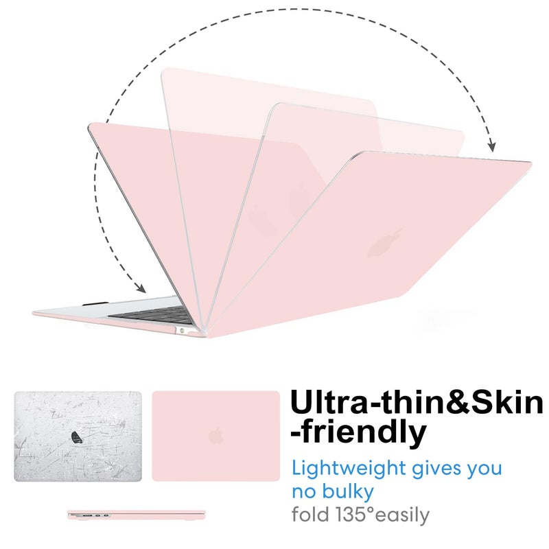 AKIT Compatible with MacBook Air 13 inch Case 2026 2025 2024-2022 M4/M3/M2 A3240 A3113 A2681, Slim Hard Shell Matte Case + Screen Protector + Keyboard Cover for Mac Book Air 13.6 inch, Chalk Pink - Image 5