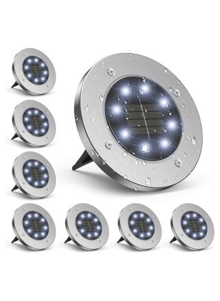 Solar Powered LED Outdoor Ground Lights, IP65 Dust and Water Resistant, for Landscape, Garden, Yard, Pathway Lighting, 8 Lights (White) (8) - pzsku/Z8D63212A2223A9BA546CZ/45/1750676363/d10b2c18-0da8-4f4b-992c-c46890c517ee
