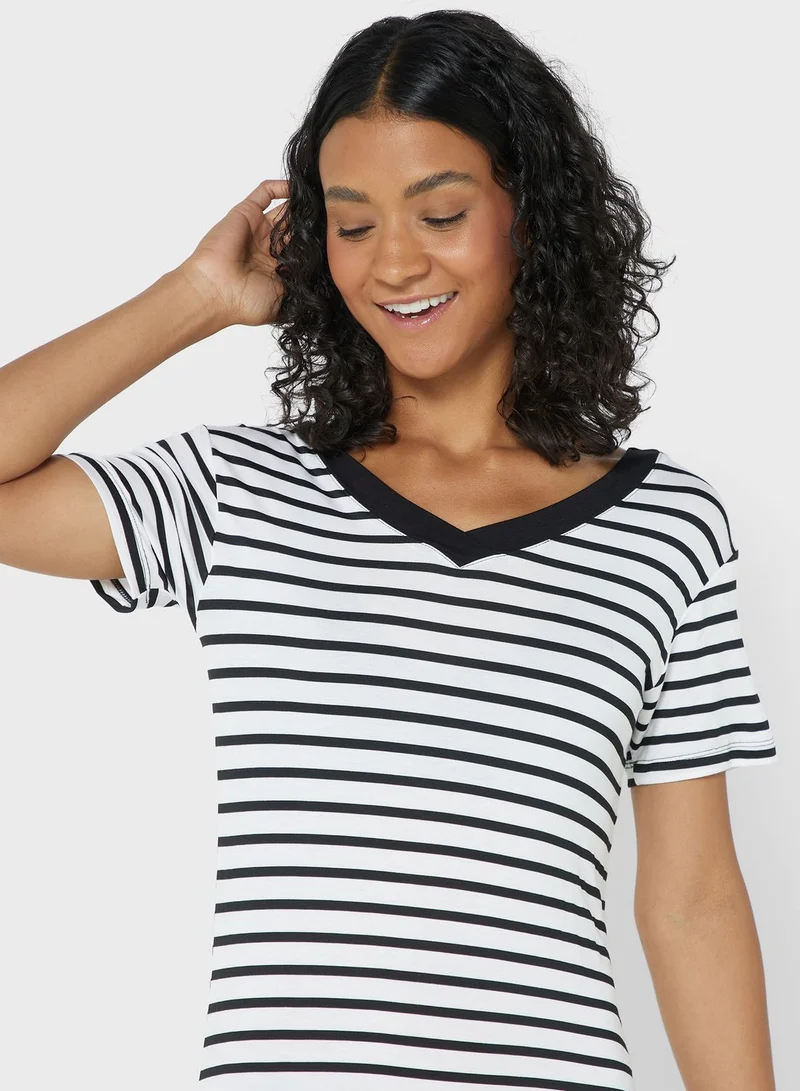 Ginger Striped Detail Nightdress