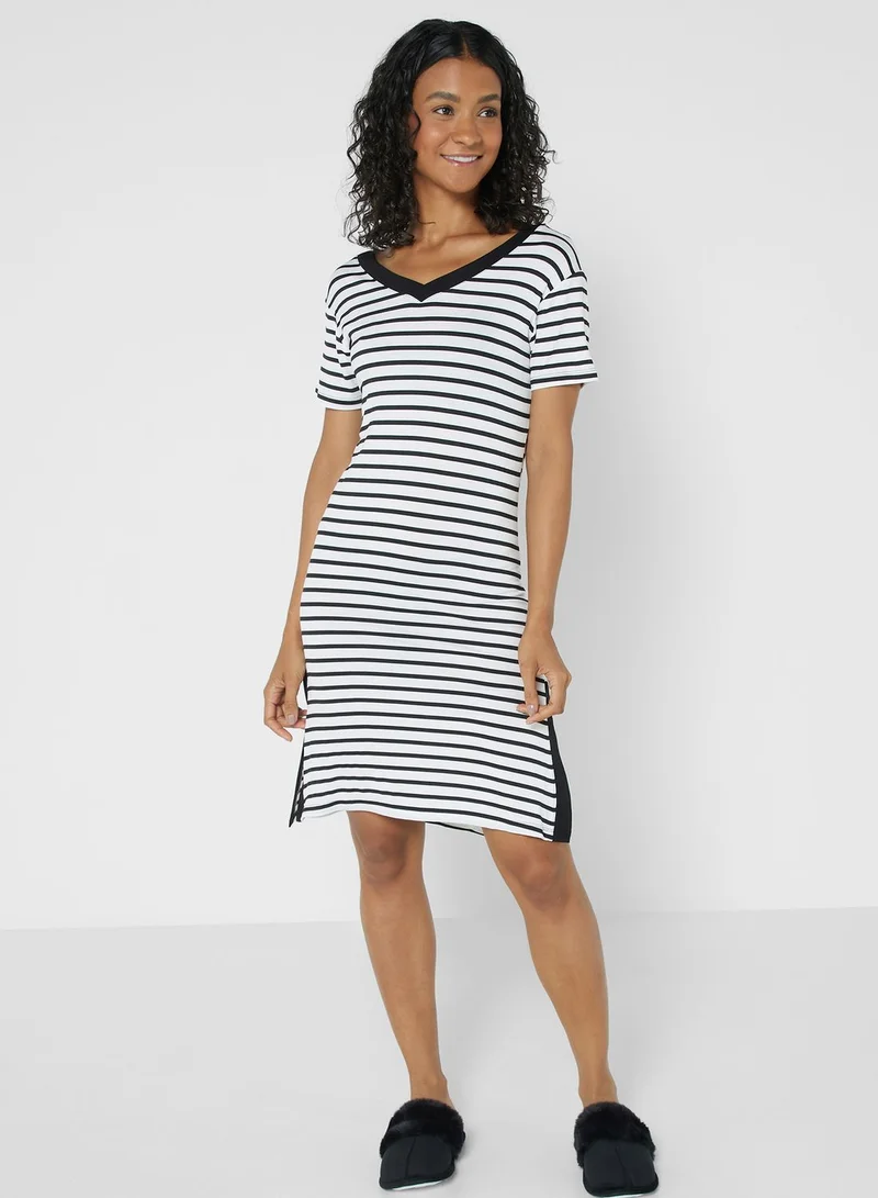 Ginger Striped Detail Nightdress
