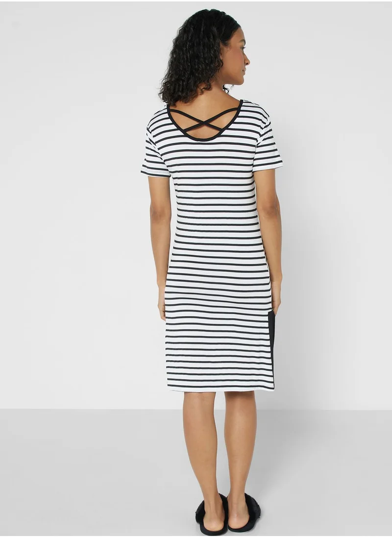 جينجر Striped Detail Nightdress