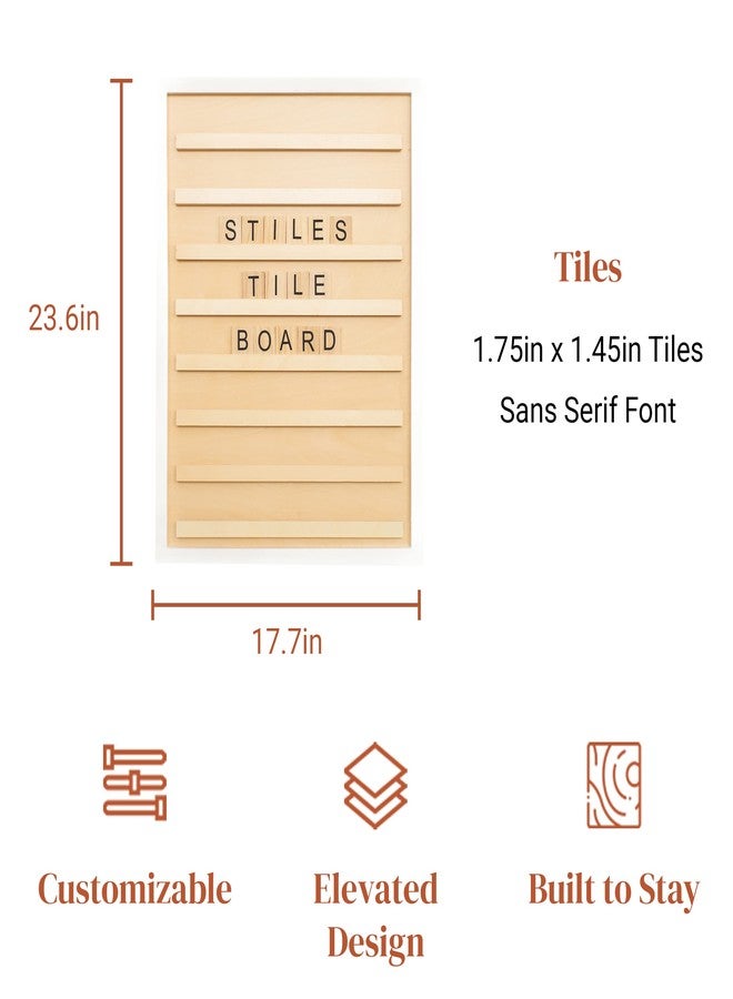 Stiles 23"x17" Tile Letter Board Sign Set, Wooden Message Board with 122 Letter Tiles and Numbers, Changeable Letterboard for Menu, Milestone, or Baby Announcement Sign, Natural - Image 5