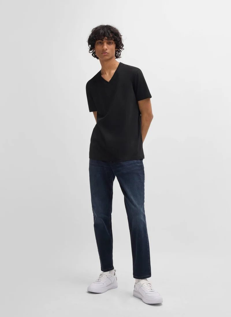 HUGO Black Two-pack of V-neck T-shirts in stretch cotton for Men | Best Price UAE