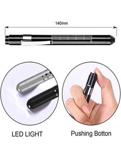 Alruht 2-Piece Diagnostic Medical Pen Light, Mini Reusable LED Pen Light, Pen Flashlight, Doctor Nurse Emergency Pen Light, Black and Silver（Batteries Not Included）  - Image 2