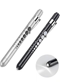 Alruht 2-Piece Diagnostic Medical Pen Light, Mini Reusable LED Pen Light, Pen Flashlight, Doctor Nurse Emergency Pen Light, Black and Silver（Batteries Not Included）  - Image 1