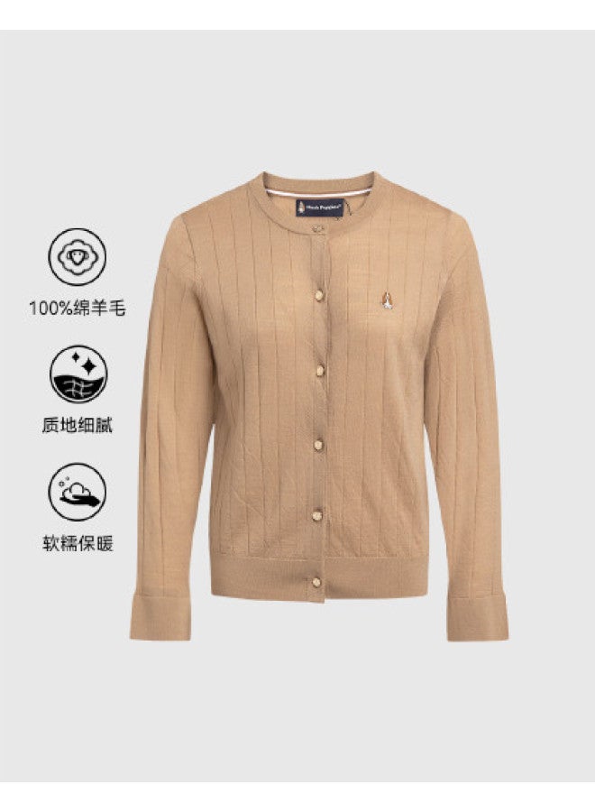 Hush Puppies Autumn And Winter Casual Commuting Elegant Cashmere Wool Women's Knitted Sweater Soft And Cozy Early Autumn Warm Cardigan Coat - Image 1