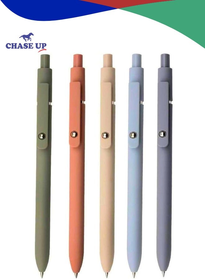 Chase Up Gel Pen, 5pcs Quick Dry Ink Pens Retractable Ink Pens 0.5mm Ballpoint Pen Fine Point Gel Pen Writing Pens for School Office Home, 5 Colors - Image 1
