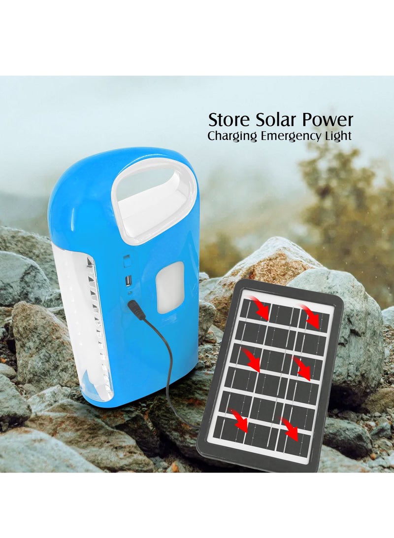 مستر لايت مصباح طوارئ فانوس قابل لإعادة الشحن مع وظيفة شاحن USB وجاك شاحن للطاقة الشمسية 3 جوانب ضوء وقت العمل 9-18 ساعة - Image 3