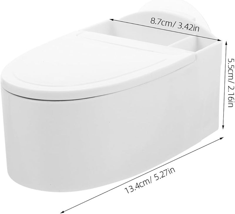 حامل سجائر بدون دخان مثبت على الحائط مع غطاء على شكل مرحاض لطيف ديكور الحمام بدون حفر للتركيب - Image 4