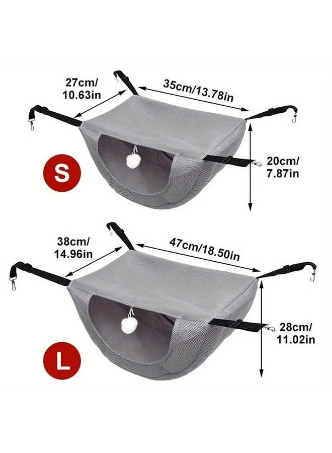 Coffee Large Adjustable Breathable Mesh Suspended Pet Bed Cat Hammock for Indoor Comfort - Image 2