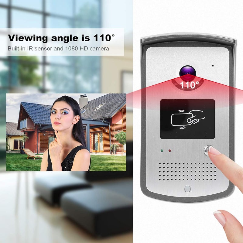 klarako 7 Inch TFT Video Doorbell WiFi Intercom Door Phone with 1080P HD Camera, Night, Rainproof, Remote Door Entry System, 1*Doorbell and 3*Displays (US Plug) - Image 4