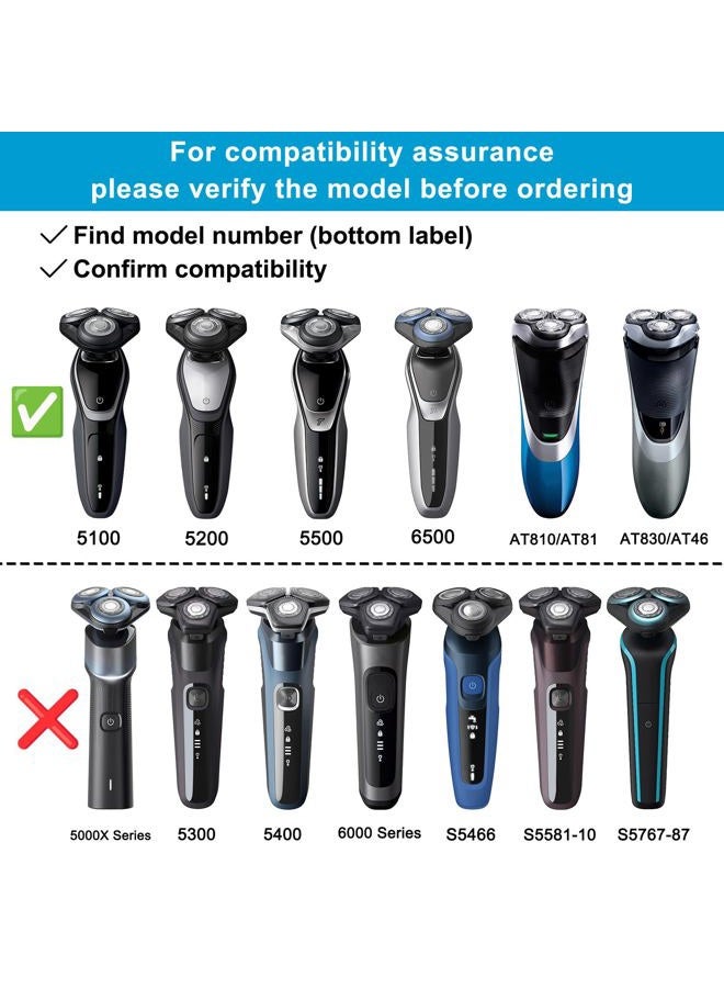 innobeaut SH50 Replacement Heads for Philips Norelco Series 5000 Electric Shaver, Replacement Blades Head Fit for Phillips Series 5000 (S5xxx), AquaTouch (S5xxx), PowerTouch (PT8xx, PT7xx) (3 count (Pack of 1)) - Image 2