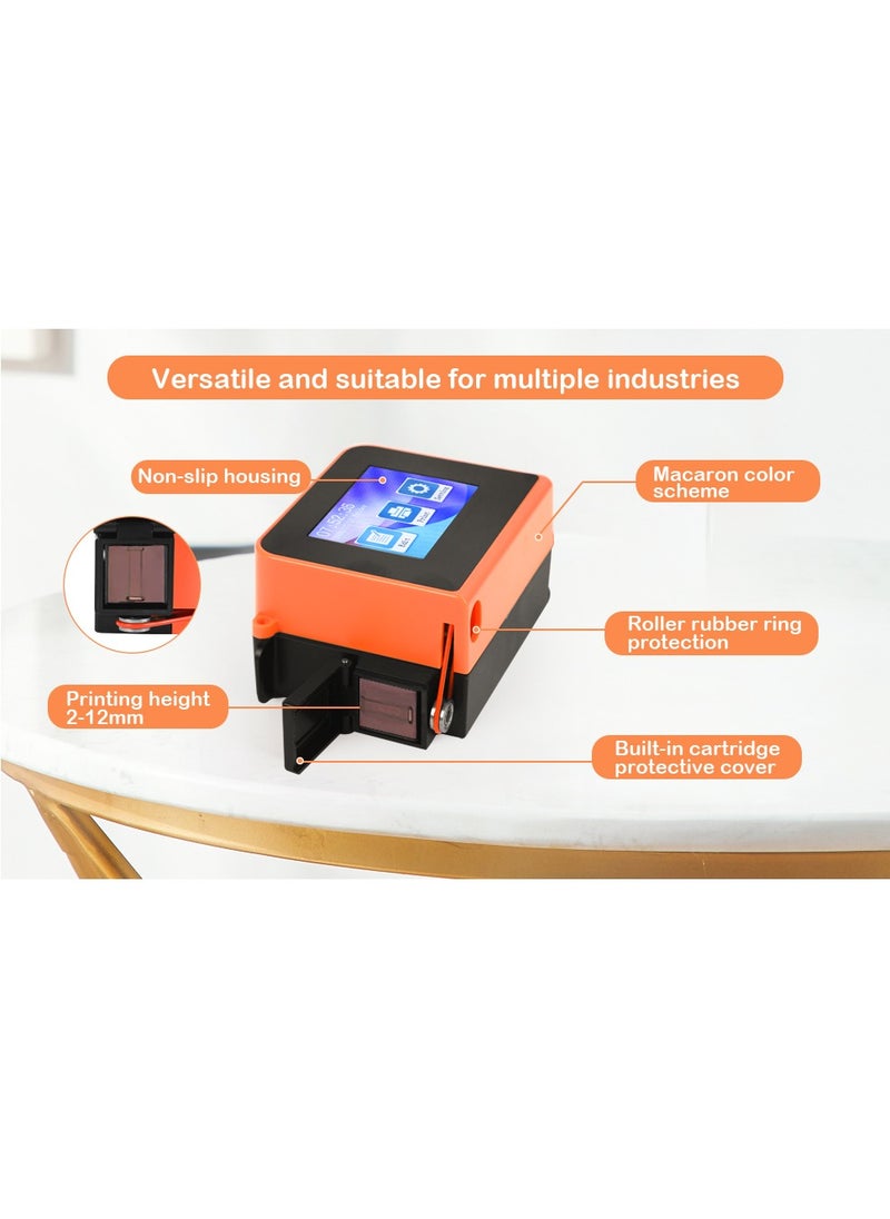 Generic - Arabic TIJ-T1 Portable Handheld Inkjet Printer, Mini Handheld Printer with Solvent Quick Drying Ink Cartridge Pocket Inkjet Coding Machine for Date Logo Batch Series Number Barcode QRCode, etc. - Image 1